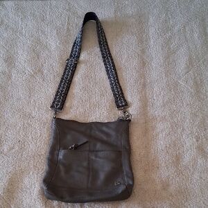 The Sak Gray Crossbody Bag with Patterned Strap